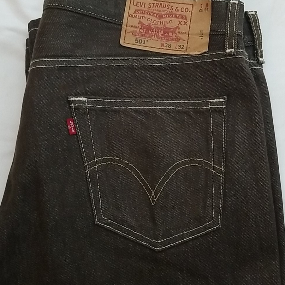 Men Brown 501 Levi Strauss & Co Jeans
